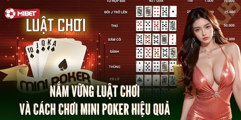 Nắm vững luật chơi và cách chơi mini poker hiệu quả